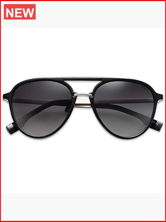 Retro Aviator Polarized Sunglasses Double Bridge Ladies Shades UV400 main image 6